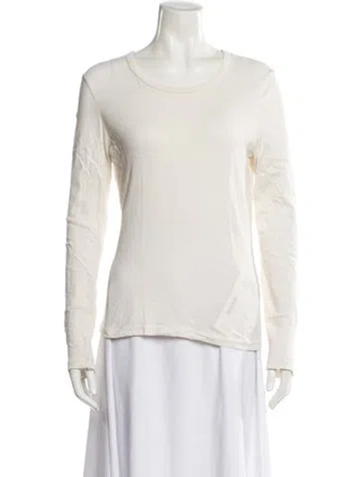 Pre-owned Jenni Kayne Silk Crew Neck T-shirt In White