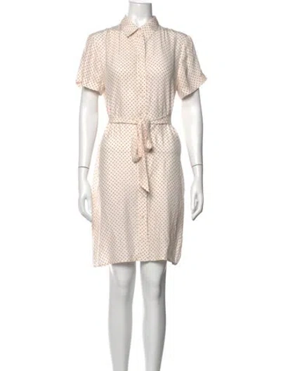 Pre-owned Jenni Kayne Silk Knee-length Dress In White
