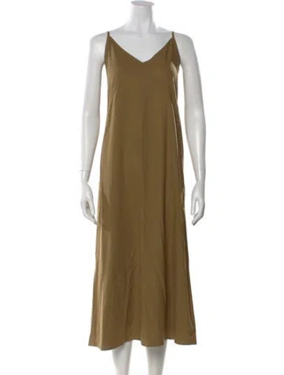 Pre-owned Jenni Kayne Silk Long Dress In Green