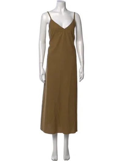 Pre-owned Jenni Kayne Silk Long Dress In Green