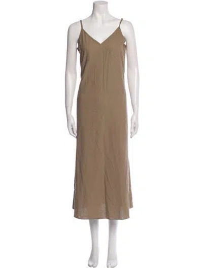 Pre-owned Jenni Kayne Silk Long Dress In Neutral