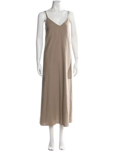 Pre-owned Jenni Kayne Silk Long Dress In Neutral
