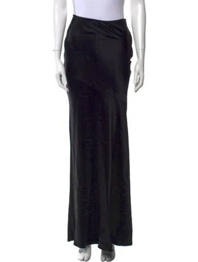 Pre-owned Jenni Kayne Silk Long Skirt In Black