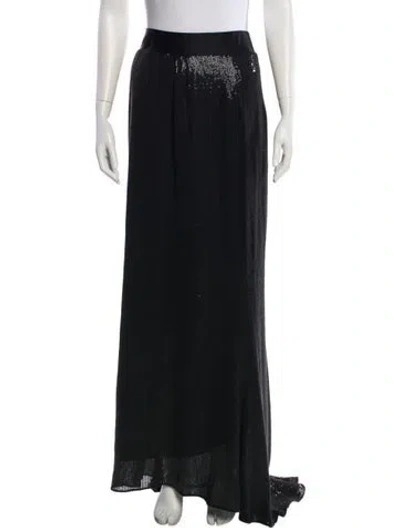 Pre-owned Jenni Kayne Silk Long Skirt In Black