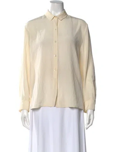 Pre-owned Jenni Kayne Silk Long Sleeve Blouse In Neutral