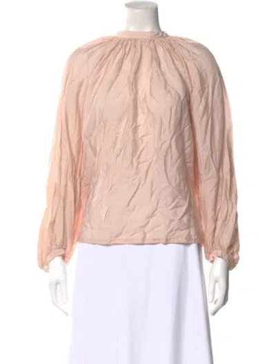 Pre-owned Jenni Kayne Silk Long Sleeve Blouse In Pink