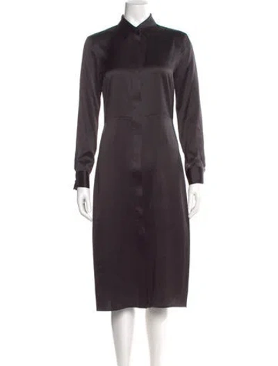 Pre-owned Jenni Kayne Silk Midi Length Dress In Black