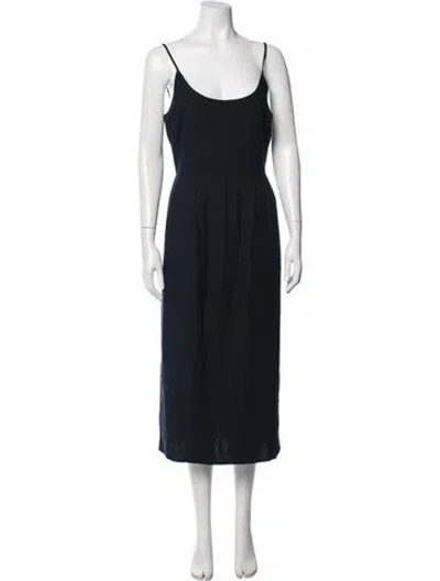 Pre-owned Jenni Kayne Silk Midi Length Dress In Blue