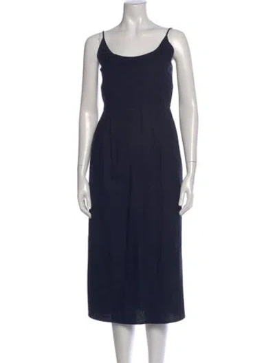 Pre-owned Jenni Kayne Silk Midi Length Dress In Blue