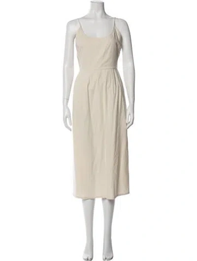 Pre-owned Jenni Kayne Silk Midi Length Dress In Neutral