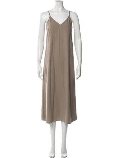 Pre-owned Jenni Kayne Silk Midi Length Dress In Neutral