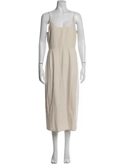 Pre-owned Jenni Kayne Silk Midi Length Dress In Neutral