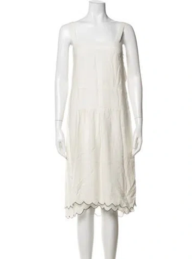 Pre-owned Jenni Kayne Silk Midi Length Dress In Neutrals