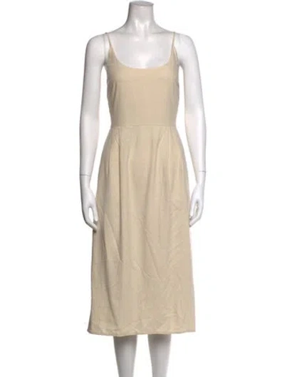 Pre-owned Jenni Kayne Silk Midi Length Dress In Neutrals