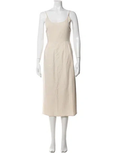 Pre-owned Jenni Kayne Silk Midi Length Dress In Neutrals