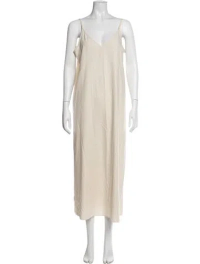 Pre-owned Jenni Kayne Silk Midi Length Dress In Neutrals