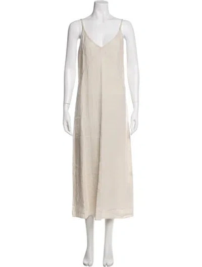 Pre-owned Jenni Kayne Silk Midi Length Dress In Neutrals