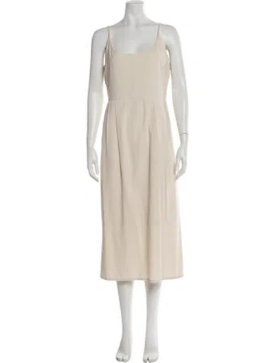 Pre-owned Jenni Kayne Silk Midi Length Dress W/ Tags In Neutral