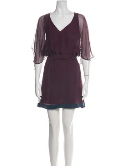 Pre-owned Jenni Kayne Silk Mini Dress In Green