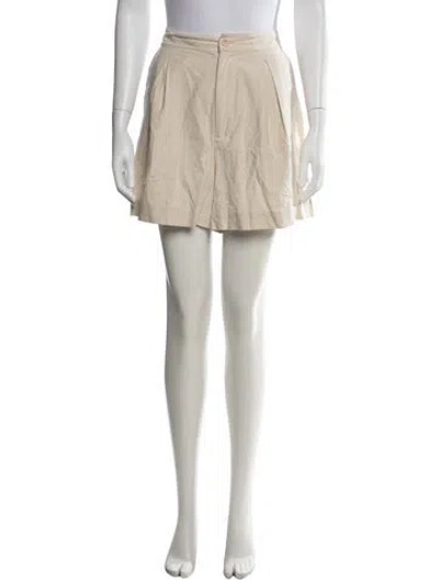 Pre-owned Jenni Kayne Silk Mini Shorts In Neutrals