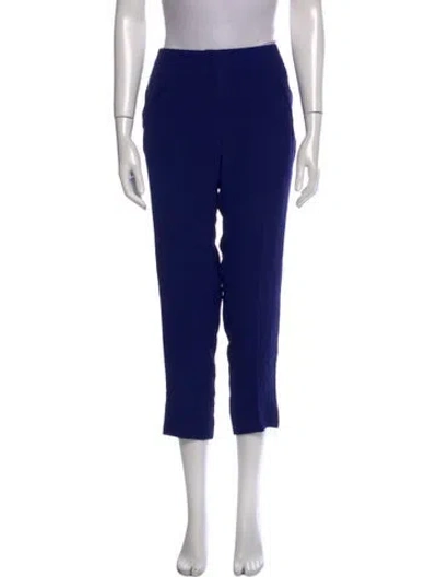 Pre-owned Jenni Kayne Silk Straight Leg Pants In Blue