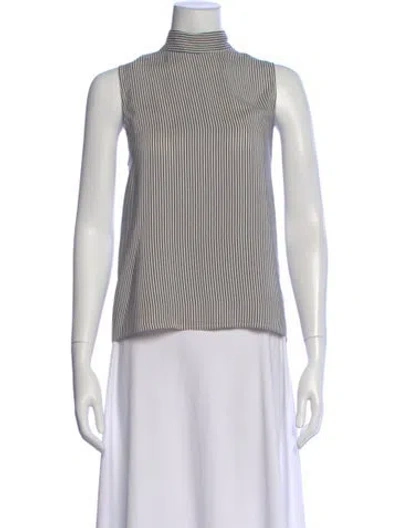 Pre-owned Jenni Kayne Silk Striped Blouse In Multi