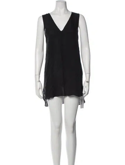 Pre-owned Jenni Kayne Silk V-neck Blouse In Black
