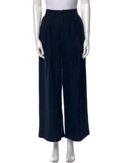 Pre-owned Jenni Kayne Silk Wide Leg Pants In Black