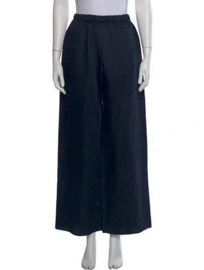 Pre-owned Jenni Kayne Silk Wide Leg Pants In Black