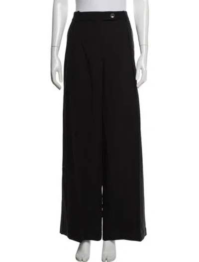 Pre-owned Jenni Kayne Silk Wide Leg Pants In Black