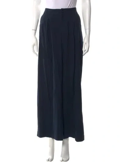 Pre-owned Jenni Kayne Silk Wide Leg Pants In Blue