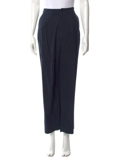 Pre-owned Jenni Kayne Silk Wide Leg Pants In Blue