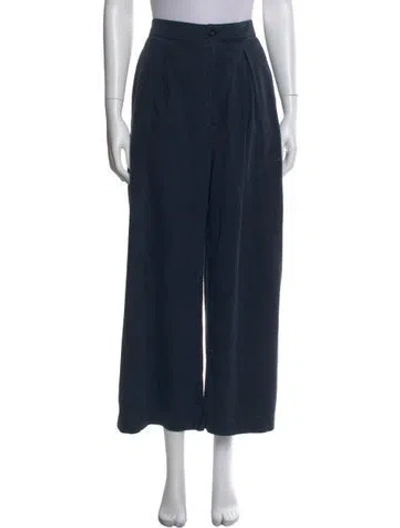 Pre-owned Jenni Kayne Silk Wide Leg Pants In Blue