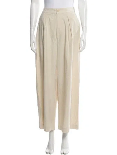 Pre-owned Jenni Kayne Silk Wide Leg Pants In Neutral