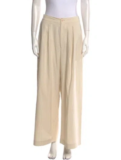 Pre-owned Jenni Kayne Silk Wide Leg Pants In Neutral