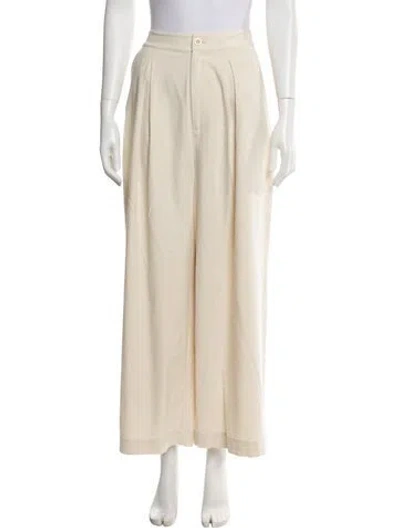 Pre-owned Jenni Kayne Silk Wide Leg Pants In Neutral