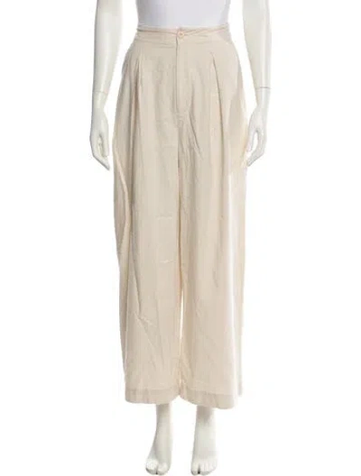 Pre-owned Jenni Kayne Silk Wide Leg Pants In Neutral
