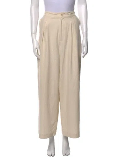 Pre-owned Jenni Kayne Silk Wide Leg Pants In Neutral