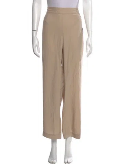 Pre-owned Jenni Kayne Silk Wide Leg Pants In Neutral
