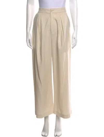 Pre-owned Jenni Kayne Silk Wide Leg Pants In Neutral