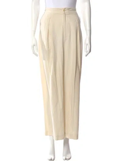 Pre-owned Jenni Kayne Silk Wide Leg Pants In Neutral