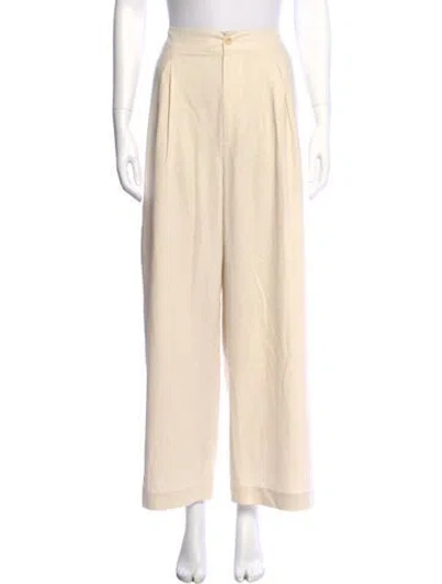 Pre-owned Jenni Kayne Silk Wide Leg Pants In Neutral