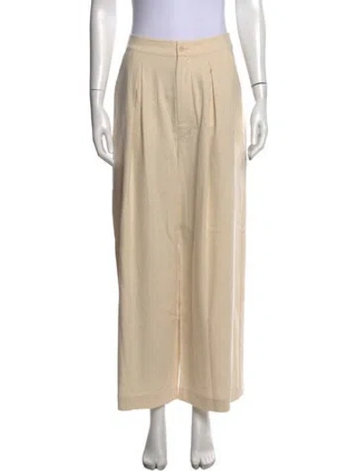Pre-owned Jenni Kayne Silk Wide Leg Pants In Neutral