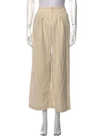 Pre-owned Jenni Kayne Silk Wide Leg Pants In Neutrals