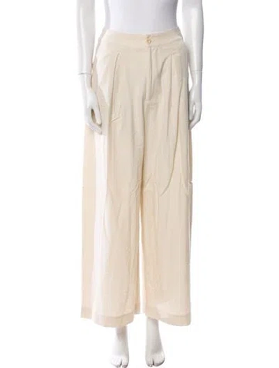Pre-owned Jenni Kayne Silk Wide Leg Pants W/ Tags In Neutral