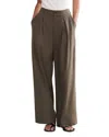 Jenni Kayne Silk Wide Leg Trousers In Dark Moss