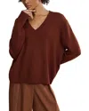 Jenni Kayne Simone V Neck Sweater In Brown