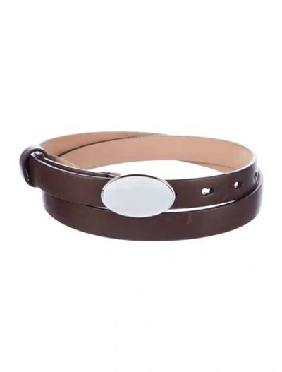 Pre-owned Jenni Kayne Skinny Leather Belt In Brown