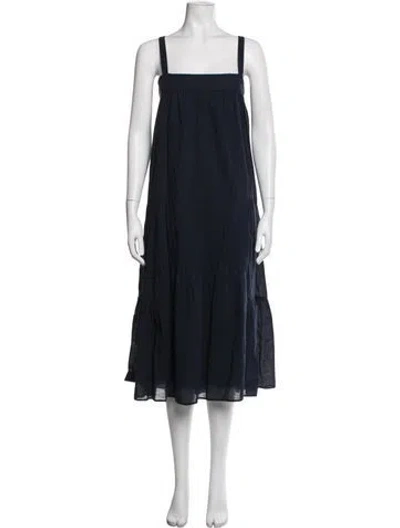 Pre-owned Jenni Kayne Square Neckline Long Dress In Blue