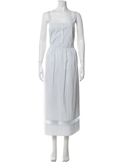 Pre-owned Jenni Kayne Square Neckline Long Dress W/ Tags In Blue/white